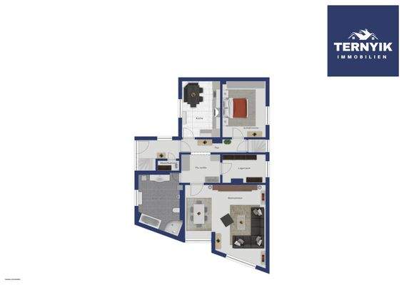 Grundrissskizze Erdgeschoss (nicht maßstabsgetreu)