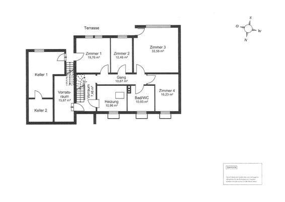 Grundriss Souterrain/Untergeschoss
