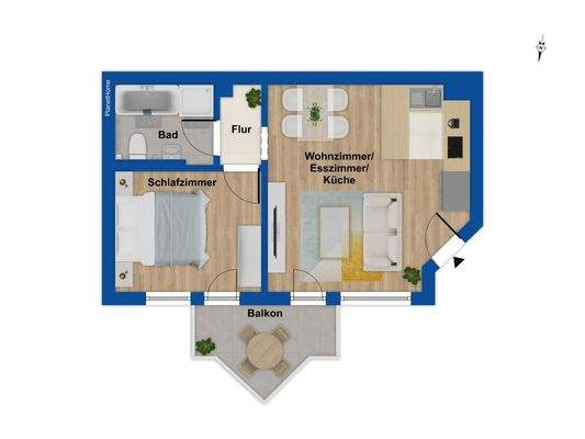 Grundriss Wohnung - 1. OG