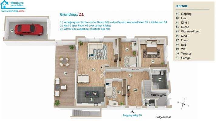 2025 EG (Z1, 3-D)  Wohnen mit Küche 