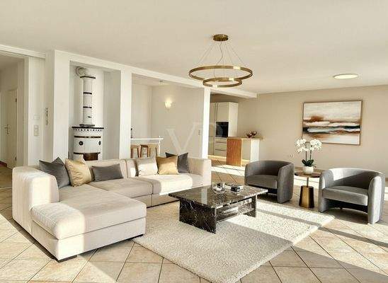 Mobliertes Beispiel Wohnzimmer