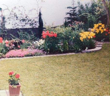 Garten früher mit Wiese