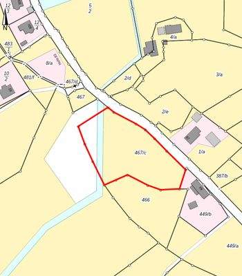 Flurstücksansicht mit Umgebungsbebauung