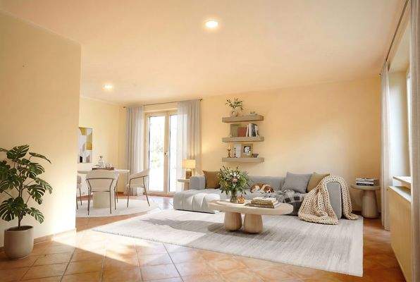 Wohn-Esszimmer gestagt