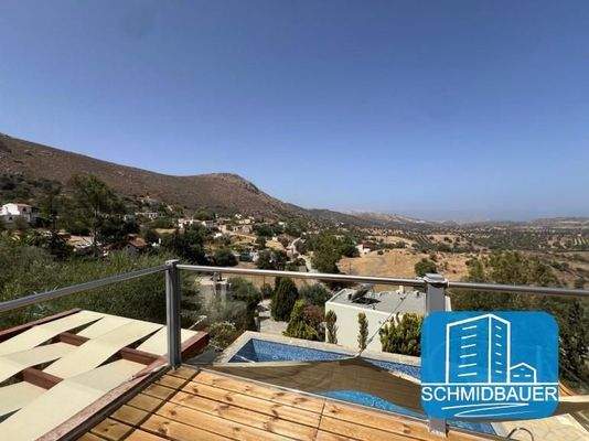 Kreta, Listaros: Modern gebaute Villa mit herrlichem Meerblick