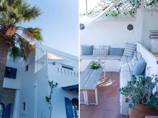 Kreta, Chersonisou: Hotel im Kykladenstil mit 13 Apartments, Pool, Garten und Café / Bar zu verkaufen