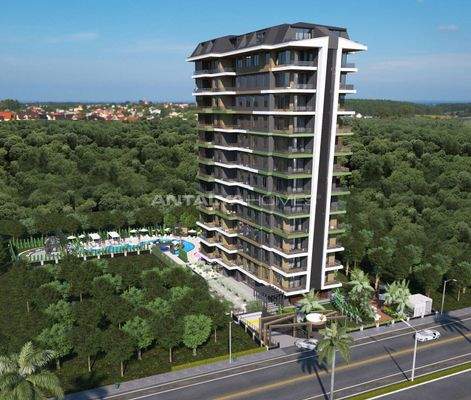 Seafront Apartments in a Complex with Rich Amenities in Alanya