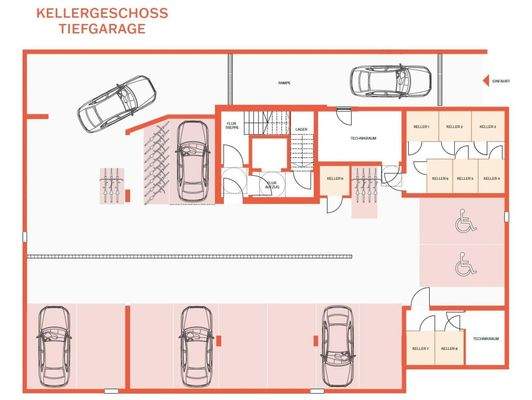 Grundriss Tiefgarage
