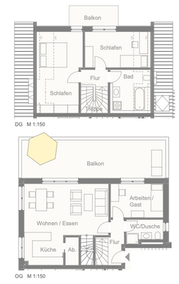 Grundriss - Bad mit bodengleicher Dusche