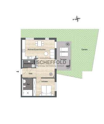 Grundriss Typ I mit Garten