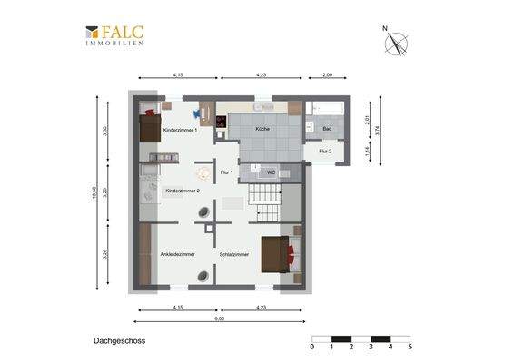 Dachgeschoss als Schlafräume