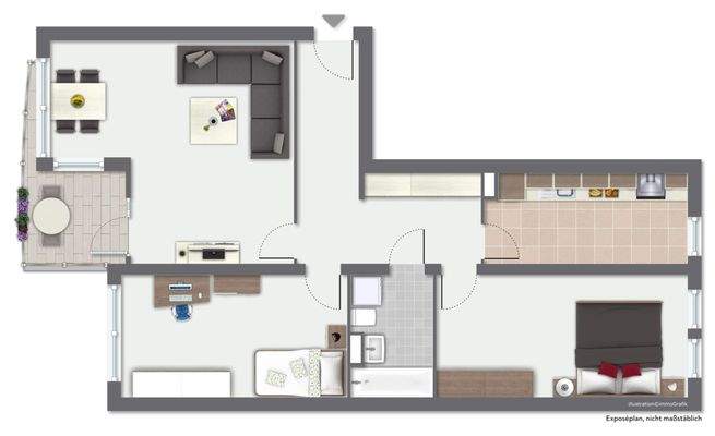 Grundriss 3-Zimmer-Wohnungen