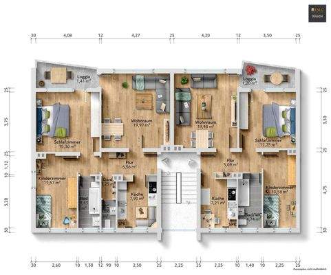 Grundriss einer Etage