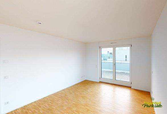 Schlafzimmer mit Terrasse (Musterwohnung)