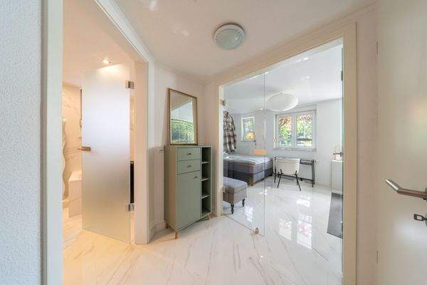 Blick ins Schlafzimmer