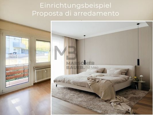 Einrichtungsbeispiel Schlafzimmer - proposta di arredamento stanza da letto