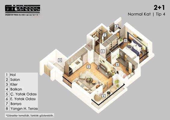 New Apartments 50 m from 100.Yıl Boulevard in Antalya Muratpaşa