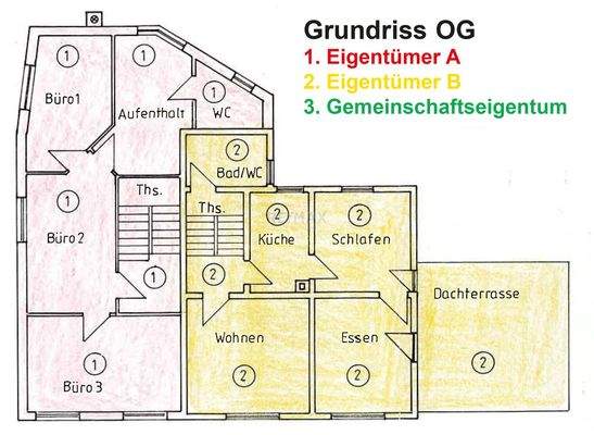 Grundriss OG mit Aufteilung 