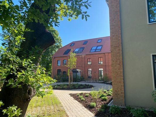 Blick auf das  Bauernhaus