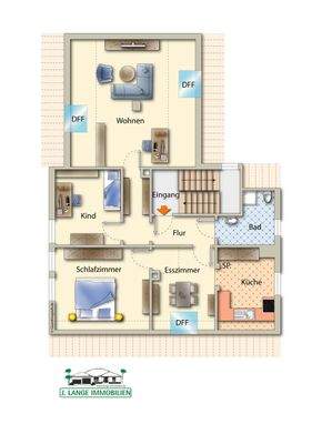 Grundriss ETW 5, animiert, nicht maßstabsgetreu