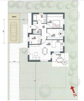 Grundriss, 3-Zimmer, ca. 85 m² (Variante C)