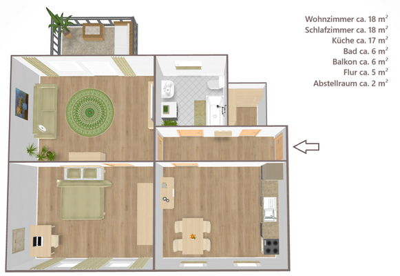 Grundrissskizze OR45-WE53-2OGli
