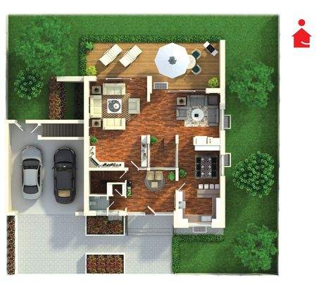 Grundrissvisualisierung Erdgeschoss