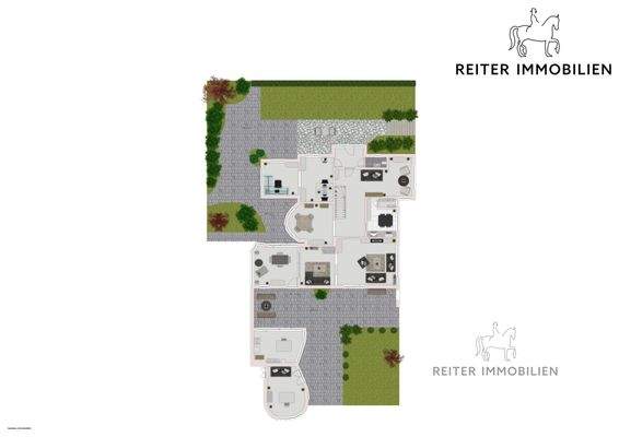 Grundriss Erdgeschoss mit Außenbereichen