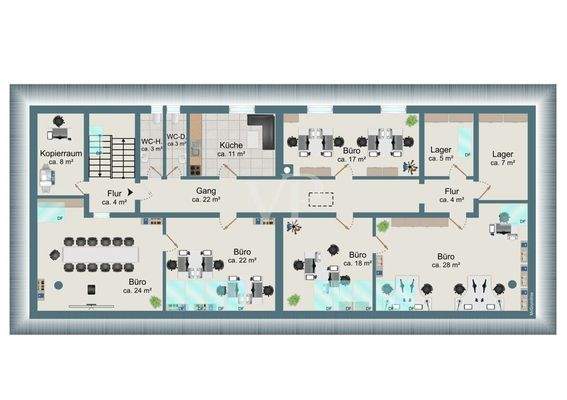 Beispielgrundriss Bürofläche