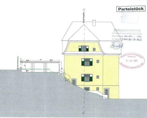 Ansicht Ost mit Carport