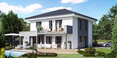 Hausidee_Living_Fertighaus_SUNSHINE_143_V6_Gartenansicht