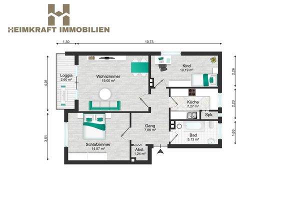 Grundriss Wohnung 2. OG