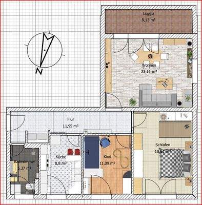 Grundriss der Whg. (virtuell)