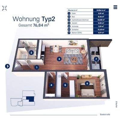Wohnung Typ2, EG-3.OG, WE 02, 05, 10, 15