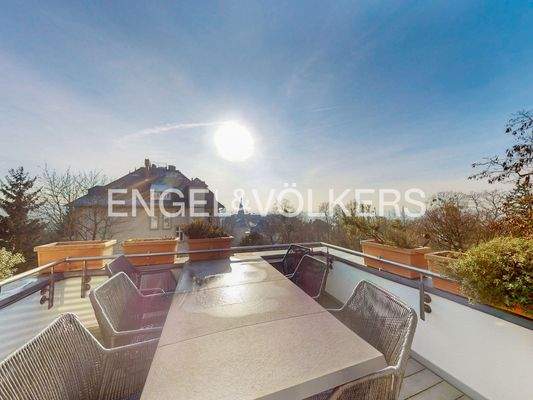 Idylischer Panoramablick auf der Dachterrasse