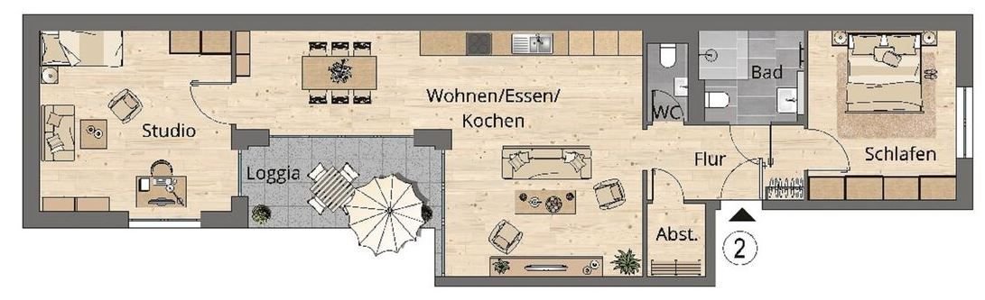 Grundriss Wohnung 2