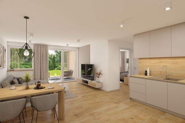 Wohnzimmer mit Ausblick EG-W1.02