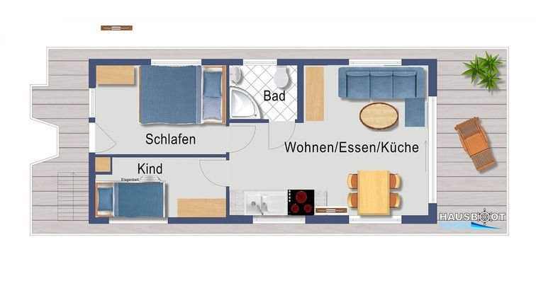 Hausboot - Grundriss