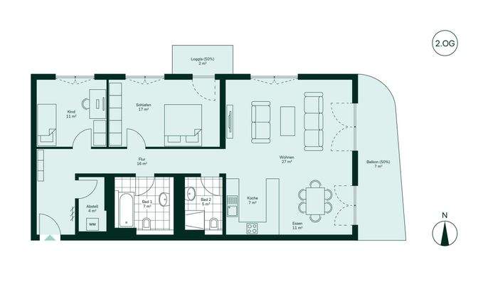 Komfortabler Grundriss