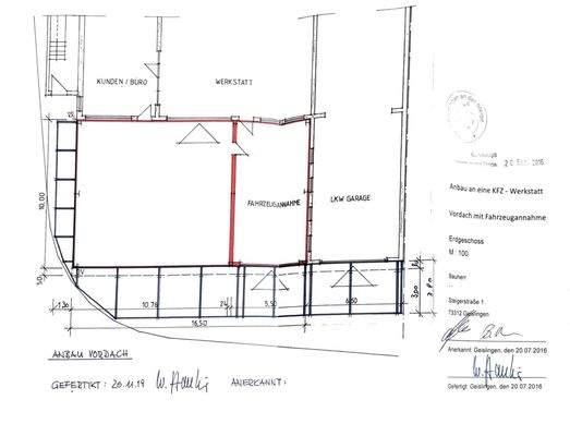 Skizze Anbau Vordach