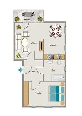 Grundriss der Wohnung