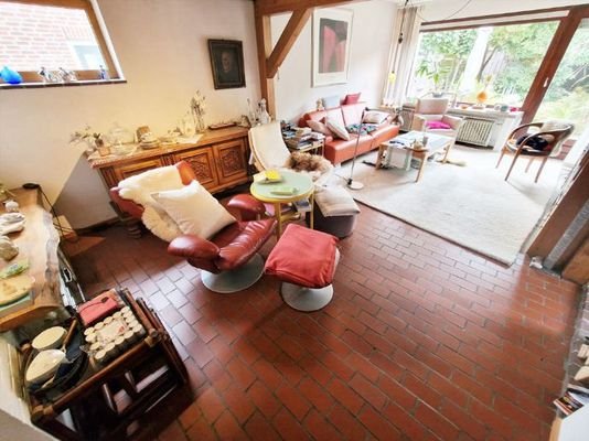 Wohnzimmer mit Kaminecke