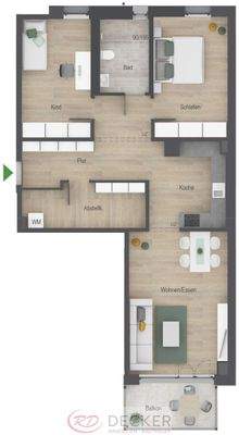 Grundriss - 3 Zimmer