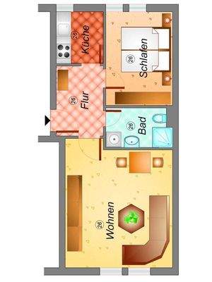 Grundriss bunt ETW 26