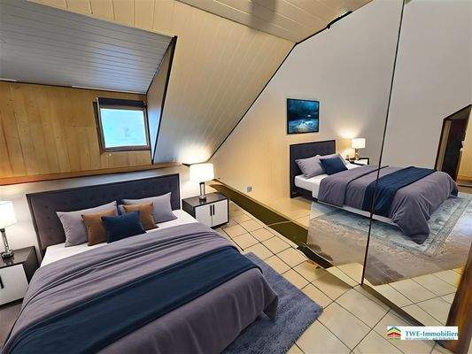 Wohnung 4 im DG / Schlaf-, Ess- und Wohnbereich