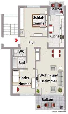 Grundriss mit Beschriftung