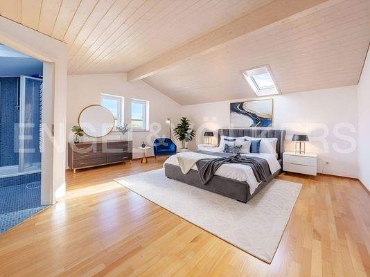 Visualisierung Zimmer 2 im Obergeschoss