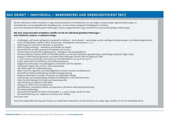 Das Objekt [B37] - Individuell - barrierefrei und 