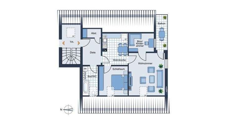 Grundriss Dachgeschoss Wohnung