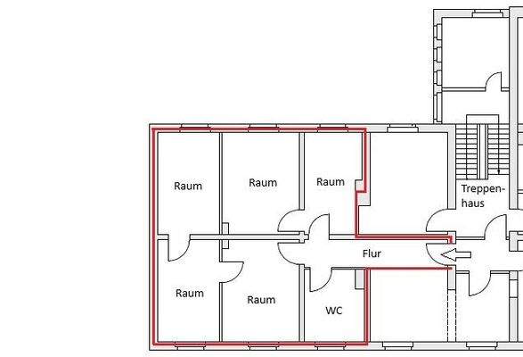 Grundriss Büroeinheit im 1. OG